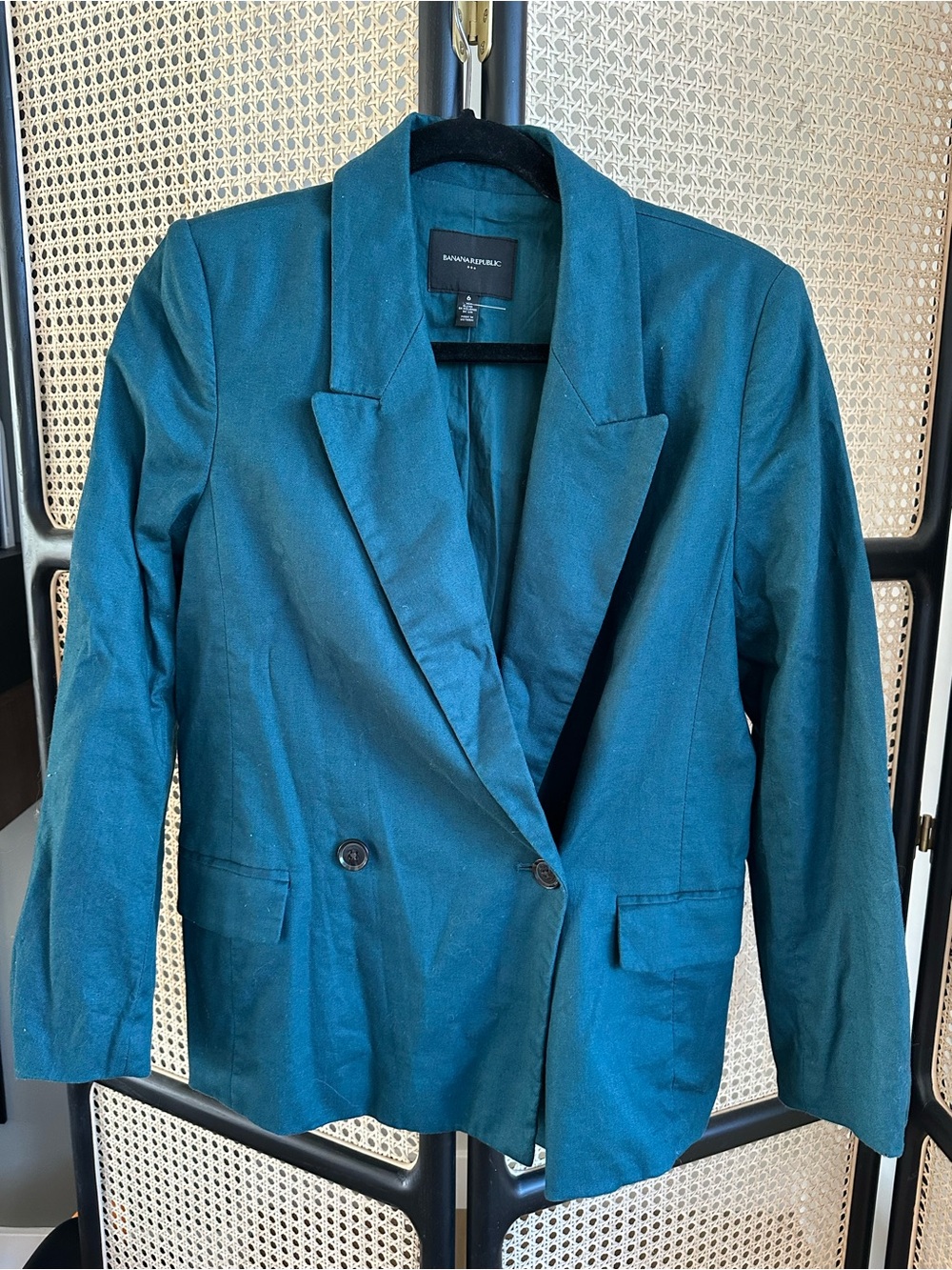 Banana Republic Linen Blend Blazer – Deep Teal – Size 6